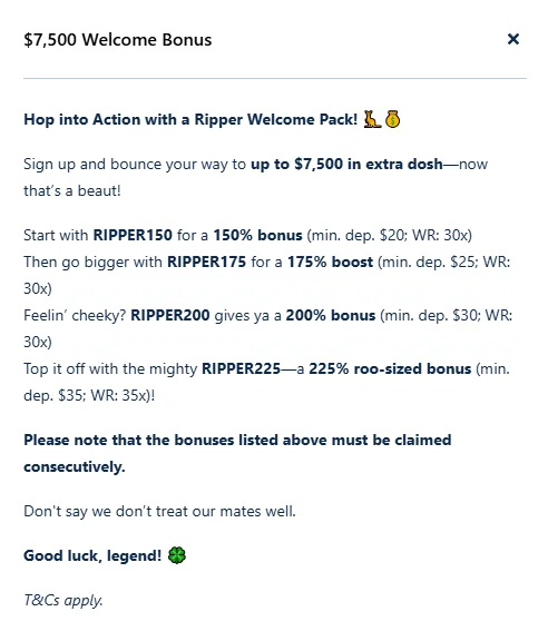 How Does a Ripper Casino Bonus Work