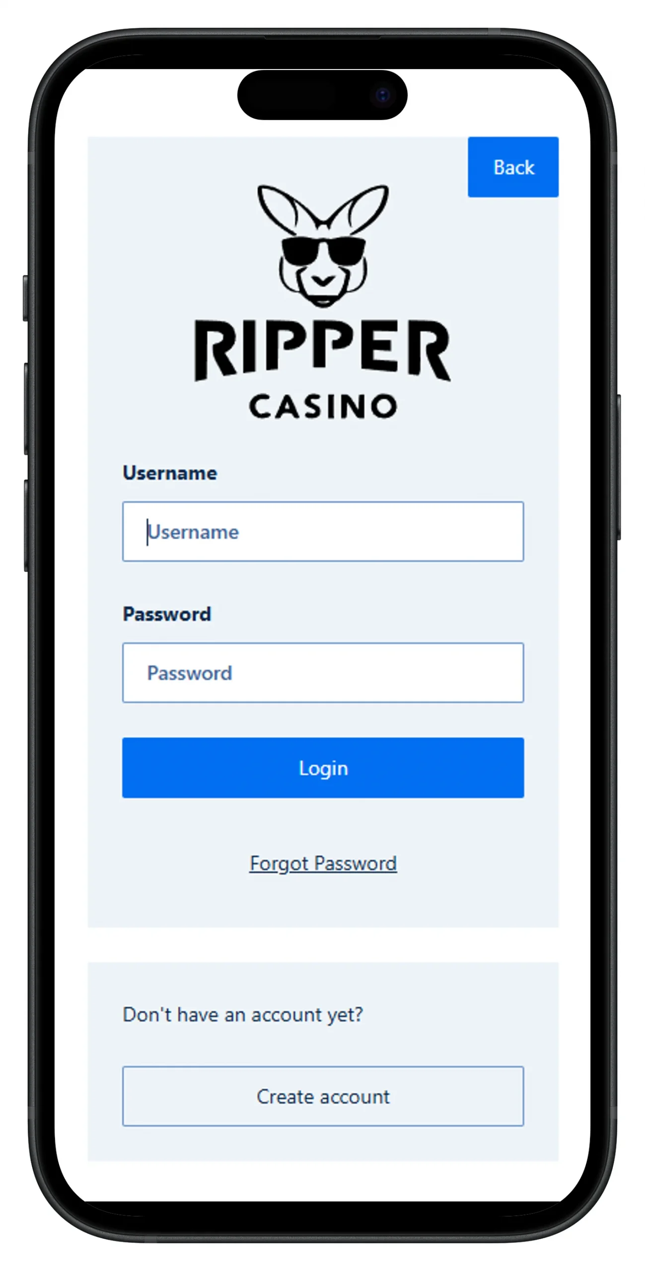 Ripper Casino Login Process from a Mobile Device